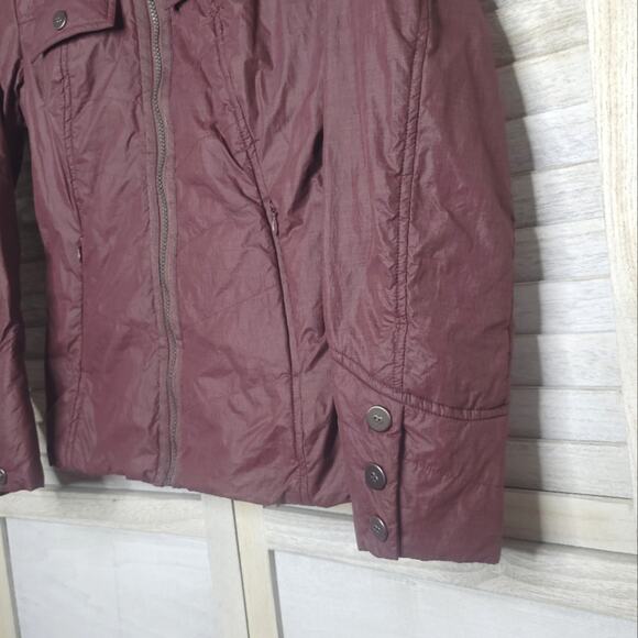 Prana Lightweight Puffer Jacket Womens XS Purple Maroon Waterproof Insulated - Picture 3 of 8